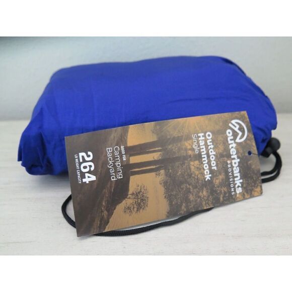 Outerbanks Provisions HPSH001 Outdoor Single Person Blue Nylon 108”x 5 Hammock - Picture 5 of 7